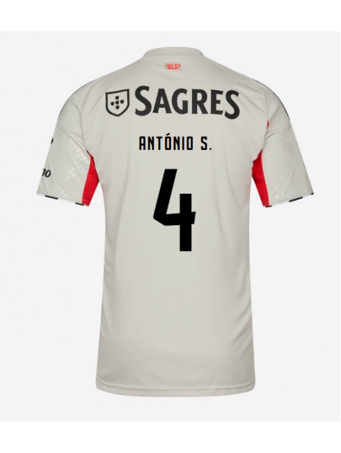 Benfica Antonio Silva #4 Replika Borta Kläder 2025-26 Kortärmad Benfica Antonio Silva #4 Replika Borta Kläder 2025-26 Kortärmad